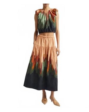 Ulla Johnson Theodora Cotton Midi Skirt - Blue
