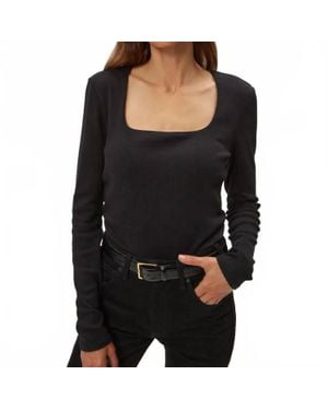 Michael Stars Sarah Square Neck Top - Black