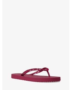 Michael Kors Outlet Signature Logo Flip Flops - Red