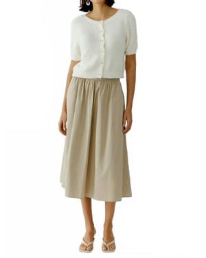Ouí Banded Midi Skirt - Natural