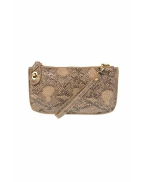 Joy Susan Python Print Wristlet Clutch - White