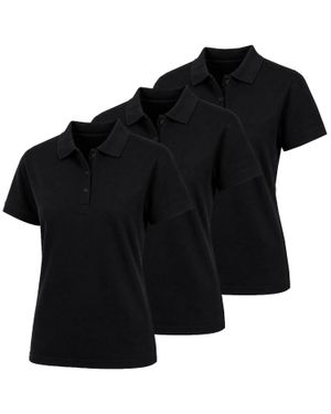 Galaxy By Harvic Junior's Short Sleeve School Uniform Pique Polo Shirt-3 Pack - Black