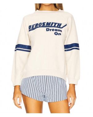 Daydreamer Aerosmith Crew Knit Sweater - Blue