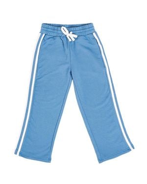 Bums & Roses Slide Straight Leg Fleece Pants - Blue
