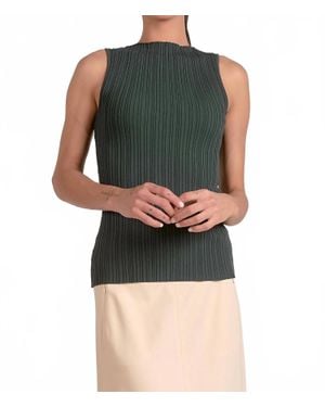 Elan Sleeveless Boatneck Top - Green