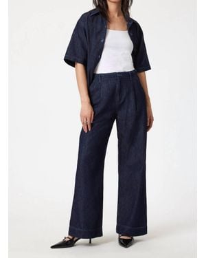Mavi Pera Pleated Wide Leg Jeans - Blue