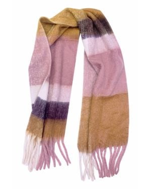 Kensie Scarf With Fringe - Pink