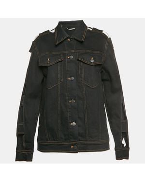 Alessandra Rich Denim Cutout Sleeve Jacket - Black