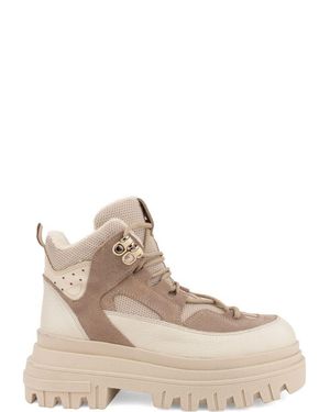 PRATO CREATIVO Chunky Suede Ankle Boots - Natural