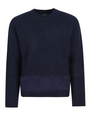 DSquared² Ribbed Knit Wool Blend Sweater - Blue