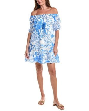 Tori Richard Dahlia Off Shoulder Dress - Blue