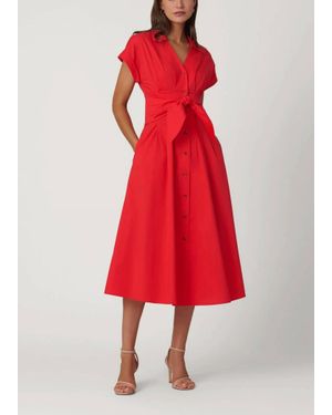 Shoshanna Beatrice Midi Dress - Red