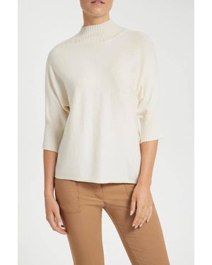Anatomie Ash Ribbed Mock Neck Sweater - White