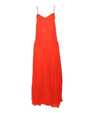forte_forte Flowing Silk Maxi Dress With Spaghetti Straps - Red