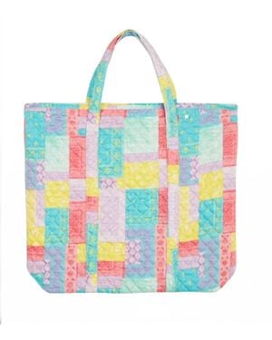 Jocelyn Quilted Tote Bag - Blue