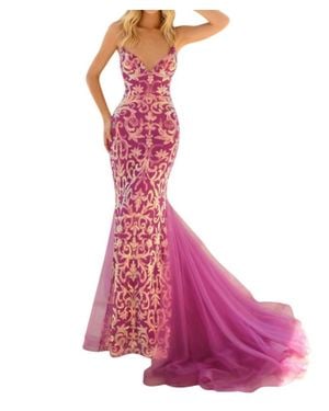 Clarisse Sequined Mermaid Gown - Pink