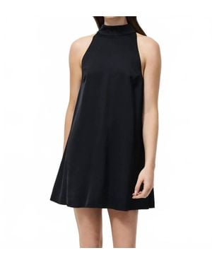 French Connection Ennis Satin Babydoll Mini Dress - Black