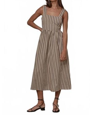 By Together Coastal Striped Sundress - Brown