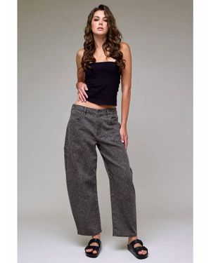 Hidden Jeans Cheetah Cropped Carpenter Barrel Pants - Gray