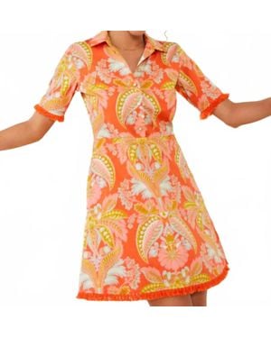 spartina 449 Ezra River Club Damask Shirt Dress - Orange