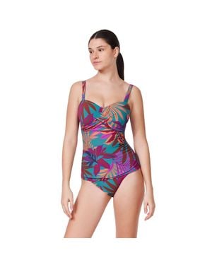Gottex Plantopia D-Cup Tankini Top - Purple