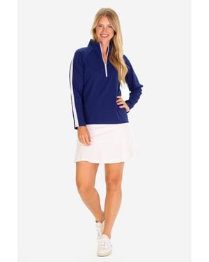 Duffield Lane The Pique Everett Quarter Zip - Blue