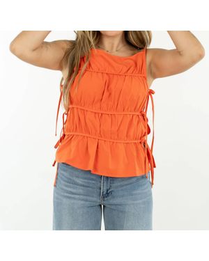 ALL ROW Vanessa Poplin Sleeveless Top - Orange