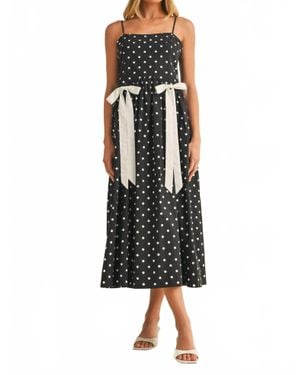 Klesis Celine Bow Midi Dress - Black