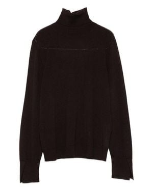 SEVENTY SERGIO TEGON Wool Sweater With High Neckline - Black