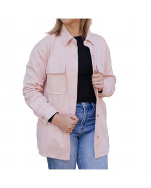 Allie Rose Chelsea Button Front Shacket - Pink