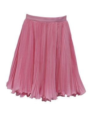 Balmain Pleated Ruffled Mini Skirt - Pink