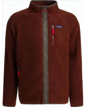 Patagonia Textured Plush Fleece Jacket With Full Zipper - Brown