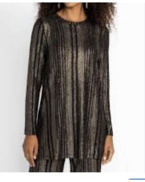 Johnny Was Jenna Metallic Tunic - Black