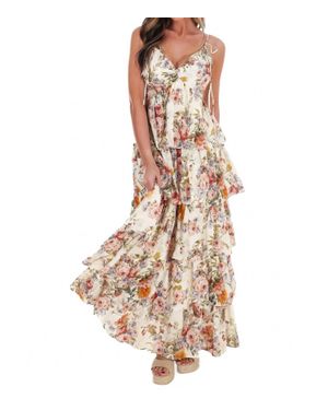 In February Call For Romance Floral Maxi Dress - Natural