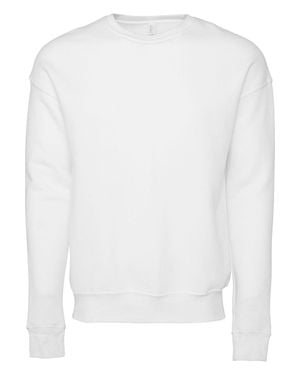 Bella Canvas Adult Fleece Drop Shoulder Sweatshirt - White