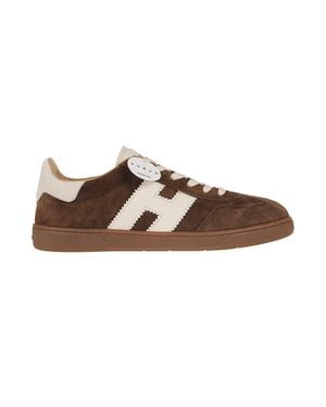 Hogan Cool Low-Top Suede Amber Sole Sneakers - Brown