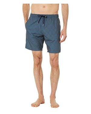 Benson 7 Mile Bottom Geometric Drawstring Waist Swimwear Jdm964 - Blue