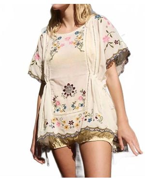 Free People Danielle Embroidered Top - Natural