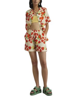 Helmstedt Strawberry-Print Linen-Blend Shorts - Natural