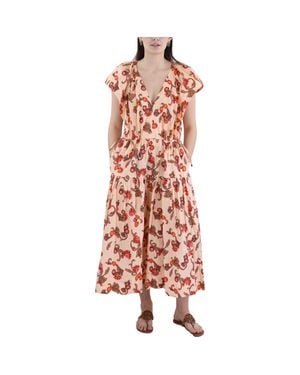 A.L.C. August Paisley Cotton Sundress - Red