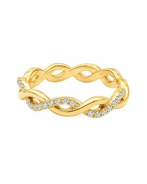 Allyanna Gifts Moissanite Pave Twisted Eternity Ring Band - Metallic