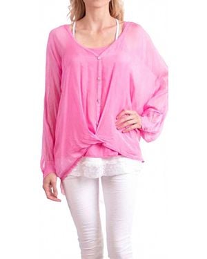 Gigi Moda Ryana Long Sleeve Blouse - Pink