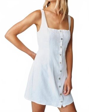 Bella Dahl Square Neck Button Front Mini Dress - White