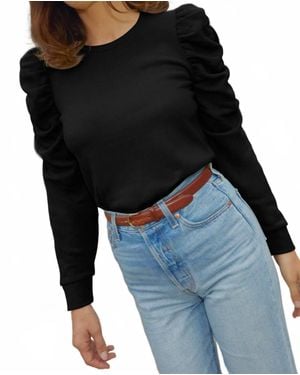 Nation Ltd Perla Gathered Sweatshirt - Black