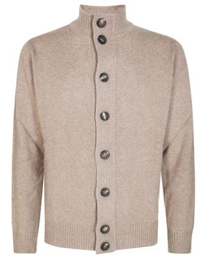 FILIPPO DE LAURENTIIS Tailored Cashmere Bomber Jacket With Ribbed Detailing - Natural
