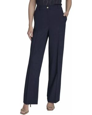 Halston Straight Leg High Rise Pant - Blue