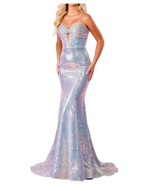 Rachel Allan Strapless Sweetheart Prom Dress - Purple