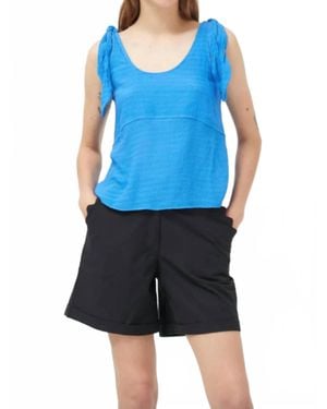 Compañía Fantástica Textured Crepe Top - Blue