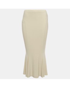 Norma Kamali Stretch Knit Fishtail Midcalf Skirt - Natural