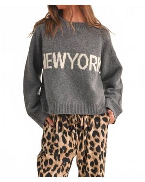 Miou Muse Cozy New York Sweater - Gray